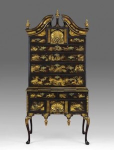  Unknown maker, High Chest of Drawers, 1730–60, paint, gesso, gold leaf, eastern white pine, soft maple, and brass, the Museum of Fine Arts, Houston, Bayou Bend Collection, gift of Miss Ima Hogg.