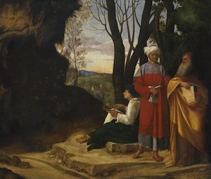   Giorgione, The Three Philosophers, c. 1505, oil on canvas, Kunsthistorisches Museum, Vienna.