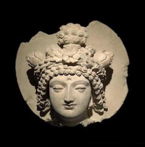   Unknown Indian, Head of Bodhisattva, 3rd century, stucco with traces of polychrome, the Museum of Fine Arts, Houston, gift of Isabel B. Wilson.